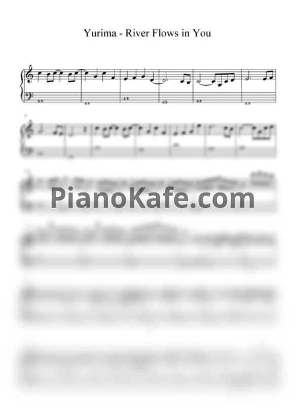 Ноты Yiruma - River flows in you (Лёгкая версия) - PianoKafe.com