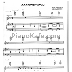 Ноты Michelle Branch - Goodbye to you - предпросмотр
