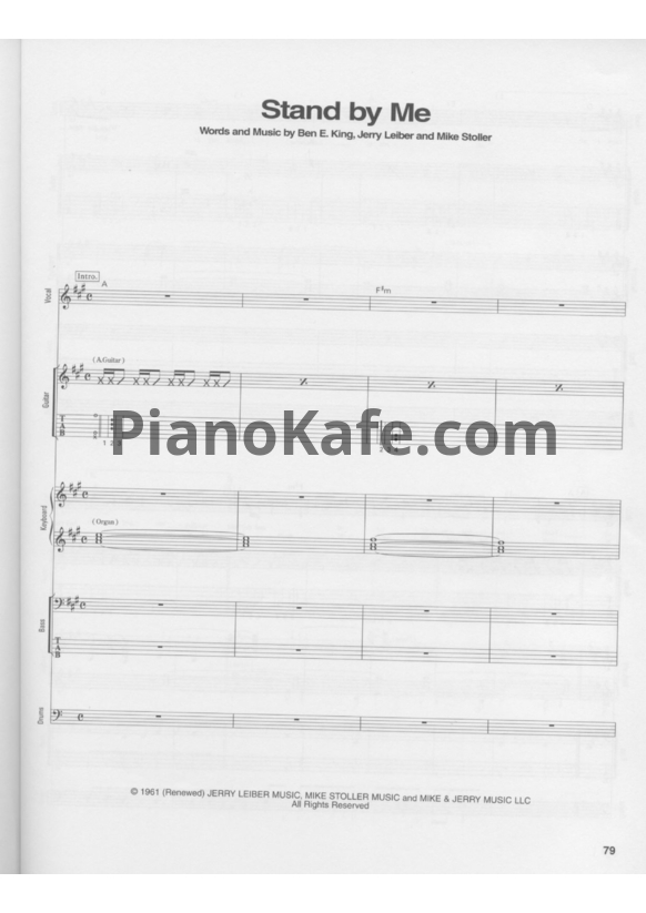 Ноты John Lennon - Stand by me (Партитура) - PianoKafe.com