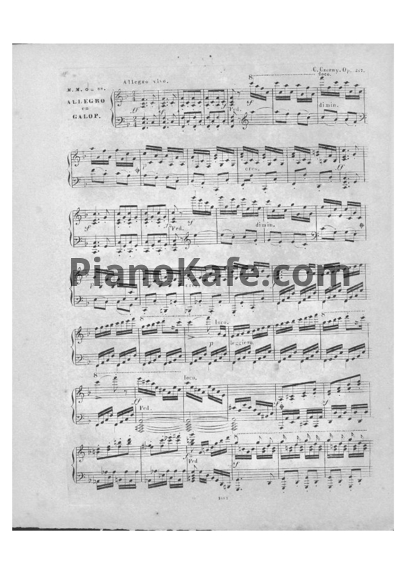 Ноты Карл Черни - Аллегро в галопе (Op. 267) - PianoKafe.com