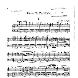 Ноты Ян Сибелиус - Соната (Op.12) - предпросмотр