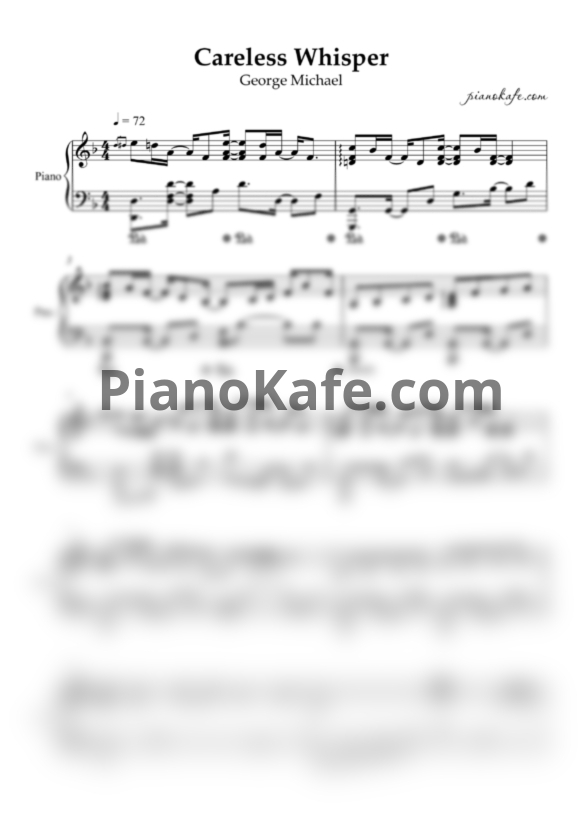 Ноты George Michael - Careless Whisper (Piano cover) - PianoKafe.com