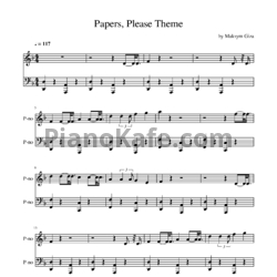 Ноты Lucas Pope - Papers, please theme