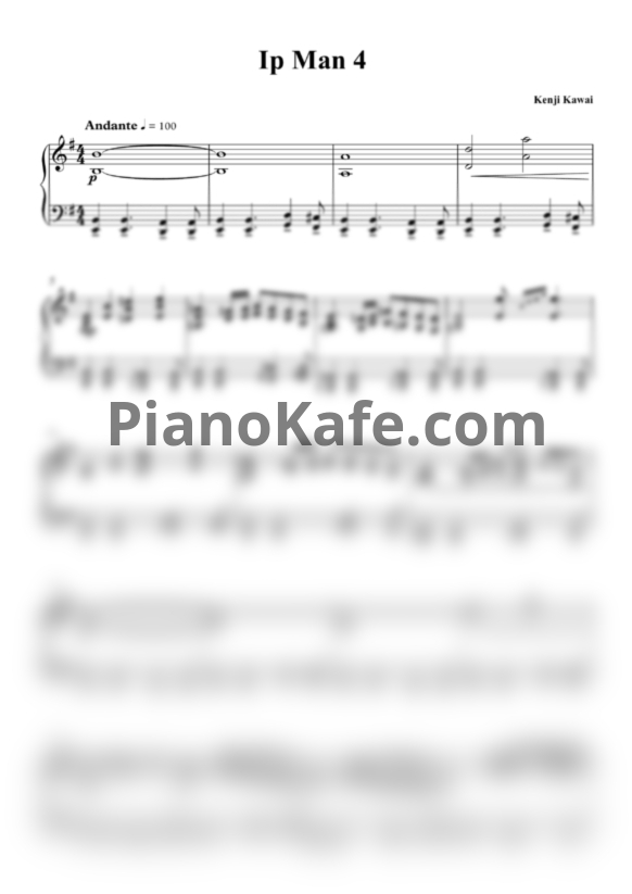 Ноты Kenji Kawai - Ip Man 4 - PianoKafe.com
