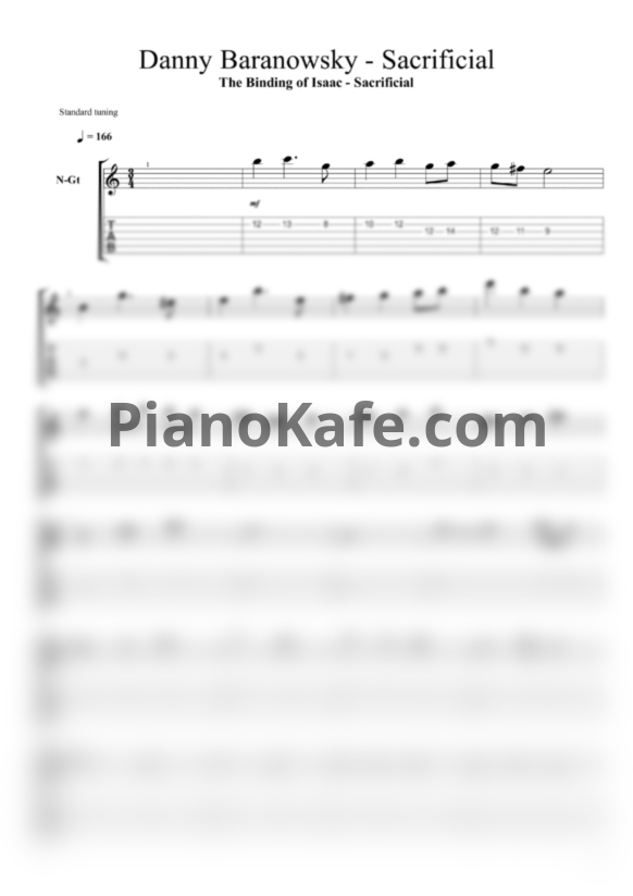 Ноты Danny Baranowsky - Sacrificial - PianoKafe.com
