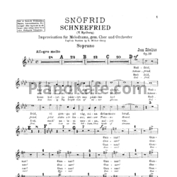 Ноты Ян Сибелиус - Кантата "Snöfrid" для чтеца, смешанного хора и оркестра (Op. 29) - предпросмотр