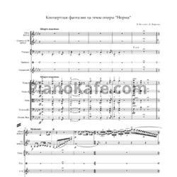Ноты В. Беллини - Д. Ловрельо - Концертная фантазия на темы оперы "Норма" для гобоя и кларнета с камерным оркестром - предпросмотр