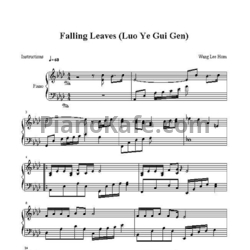 Ноты Wang LeeHom - Luo ye gui gen (Falling leaves) - предпросмотр