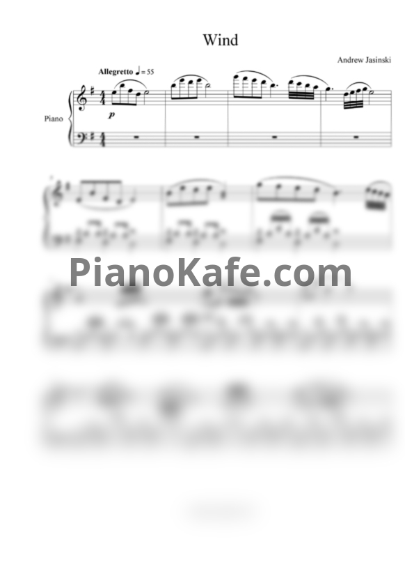 Ноты Andrew Jasinski - Wind - PianoKafe.com