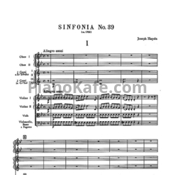 Ноты Йозеф Гайдн - Симфония №39 соль минор (Партитура) - предпросмотр