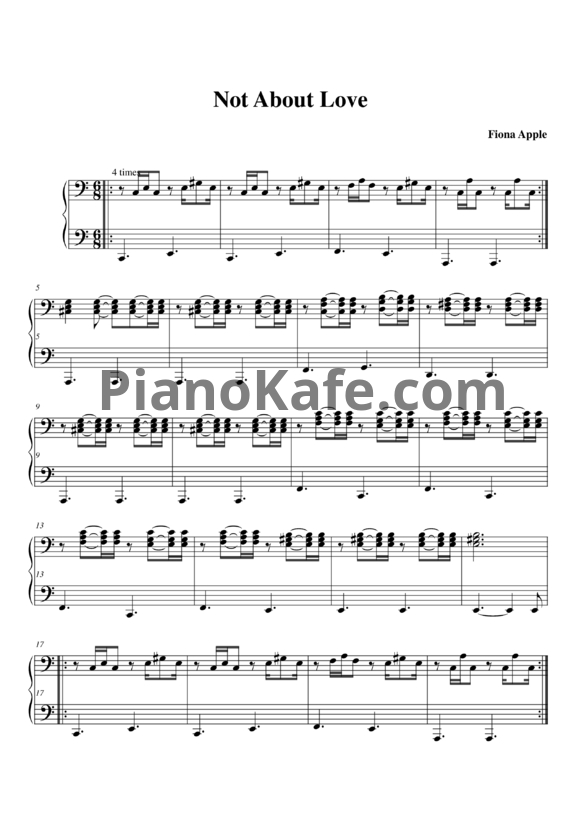 Ноты Fiona Apple - Not about love - PianoKafe.com