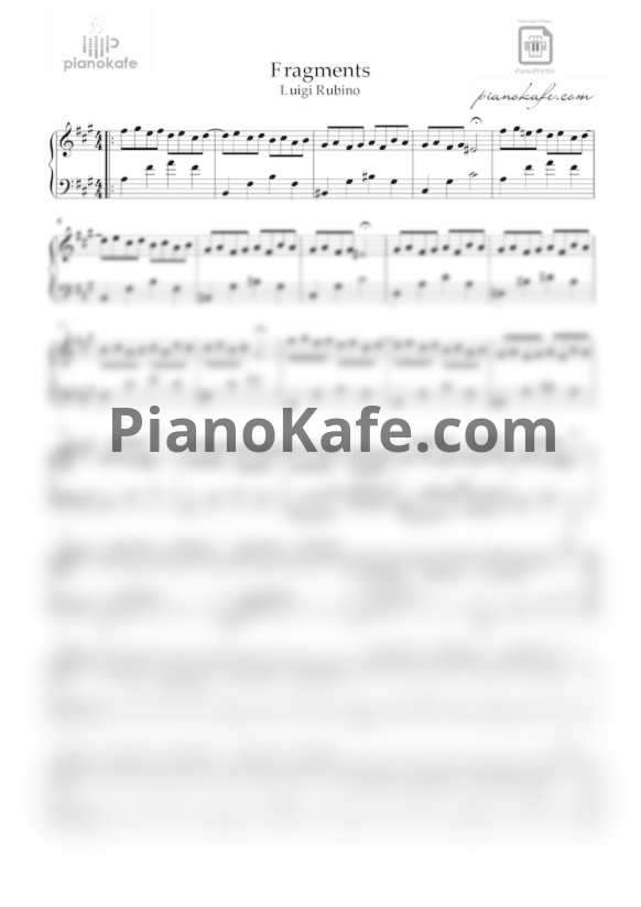 Ноты Luigi Rubino - Fragments - PianoKafe.com