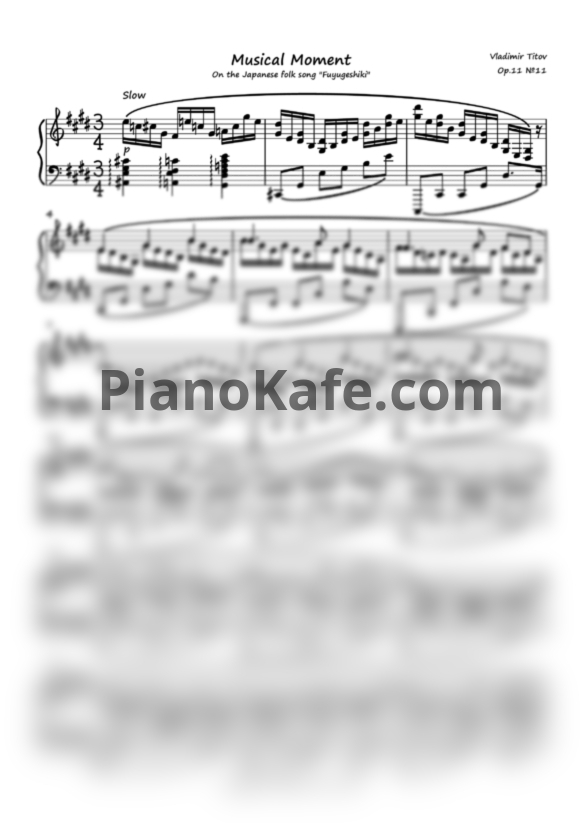 Ноты Vladimir Titov - Musical Moment (Fuyugeshiki, Winter) Op.11 No.11 - PianoKafe.com