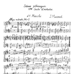 Ноты Жюль Массне - Сюита для оркестра "Живописные сцены". Обработка Эдуарда Бойко - предпросмотр