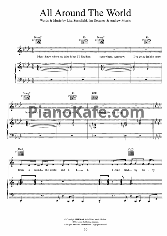 Ноты Lisa Stansfield - All around the world - PianoKafe.com