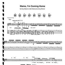 Ноты Ozzy Osbourne - Mama, I'm coming home (Guitar Tabs & Voice) - предпросмотр