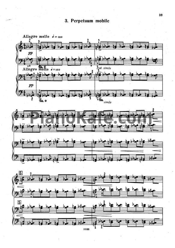 Ноты Бела Барток - Perpetuum mobile (для фортепиано в 4 руки) - PianoKafe.com