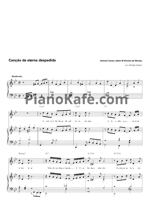 Ноты Antonio Carlos Jobim & Vinicius de Moraes - Canção da eterna despedida - PianoKafe.com