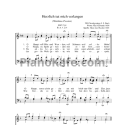 Ноты И. Бах - Herzlich tut mich verlangen (BWV 244) - предпросмотр