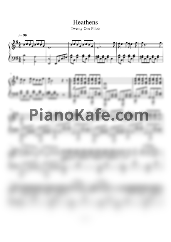 Ноты Twenty one pilots - Heathens (Версия 2) - PianoKafe.com