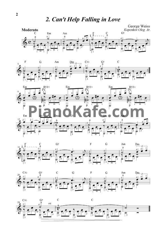 Ноты George Weiss - Can't help falling in love - PianoKafe.com