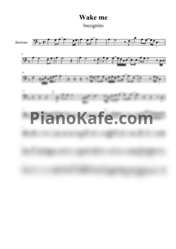 Ноты Incognito Official feat. James Berkeley - Wake me - PianoKafe.com