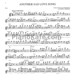 Ноты Toni Braxton - Another sad love song (Переложение для флейты) - предпросмотр