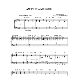 Ноты David Brubeck - Away in a manger - предпросмотр