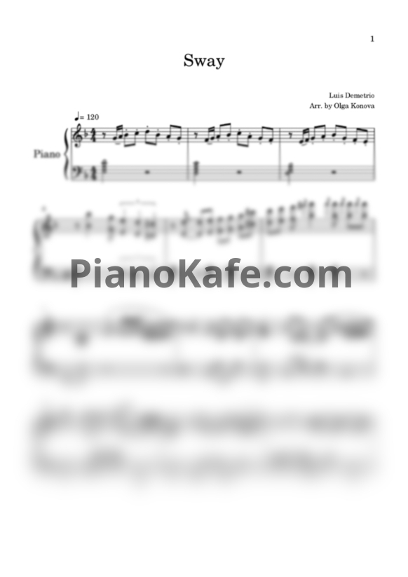 Ноты Dean Martin - Sway (Solo piano) - PianoKafe.com