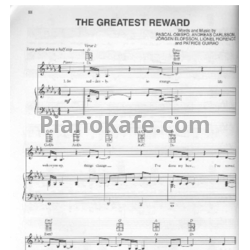 Ноты Celine Dion - The greatest reward - предпросмотр