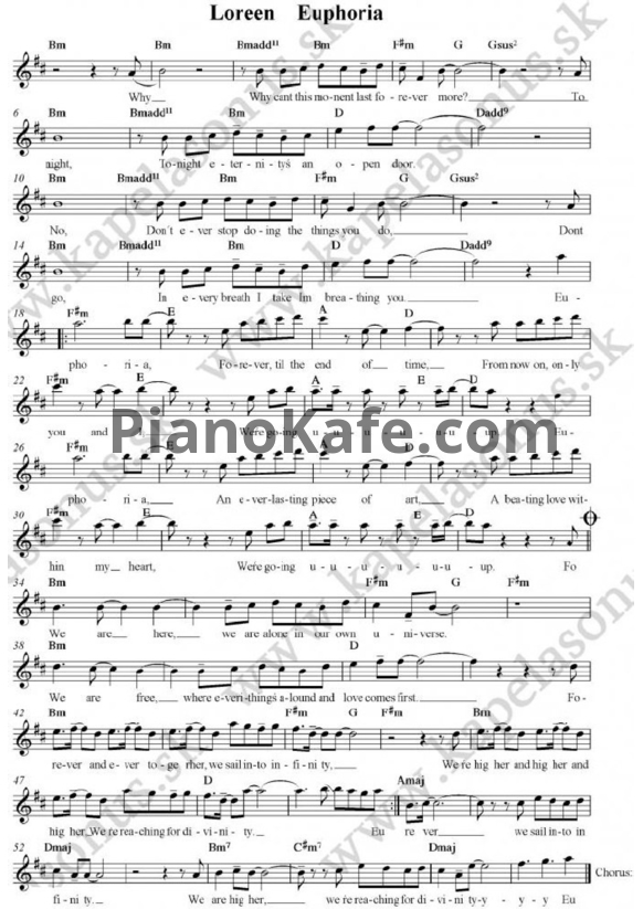 Ноты Loreen - Euphoria - PianoKafe.com