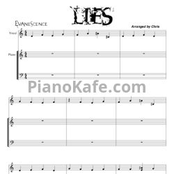 Ноты Evanescence - Lies - предпросмотр