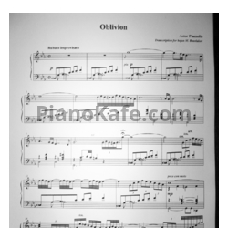 Ноты Astor Piazzolla - Oblivion (Переложение для баяна М. Бурлакова) - предпросмотр