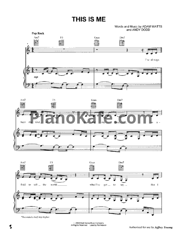 Ноты Demi Lovato - This is me - PianoKafe.com