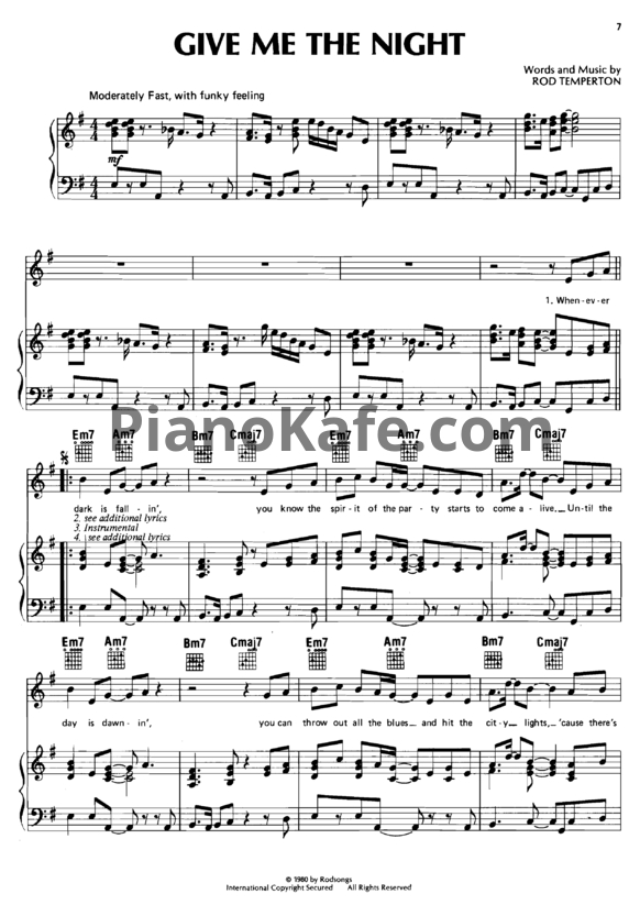 Ноты George Benson - Give me the night - PianoKafe.com