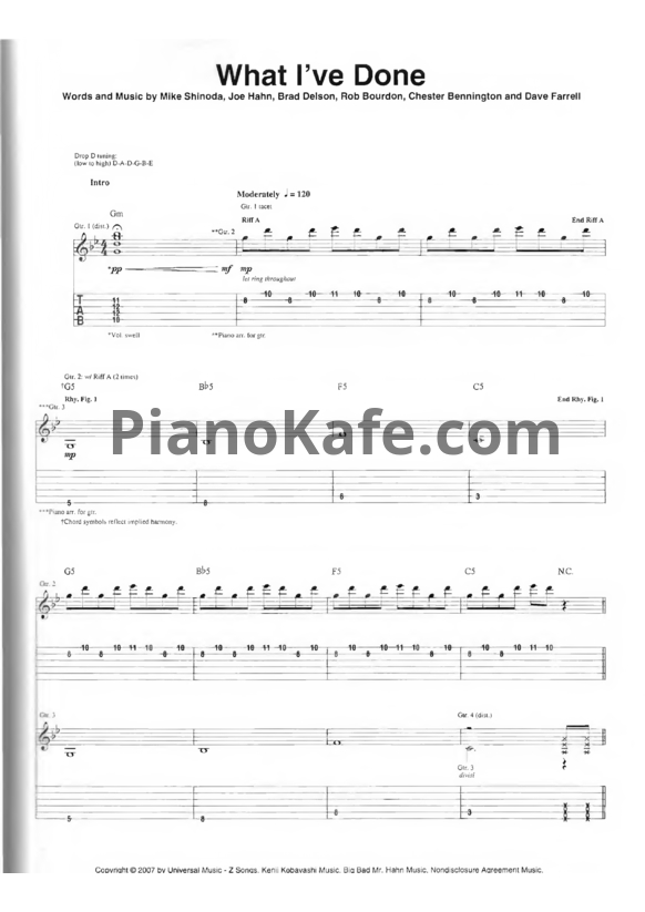 Ноты Linkin Park - What I’ve done - PianoKafe.com