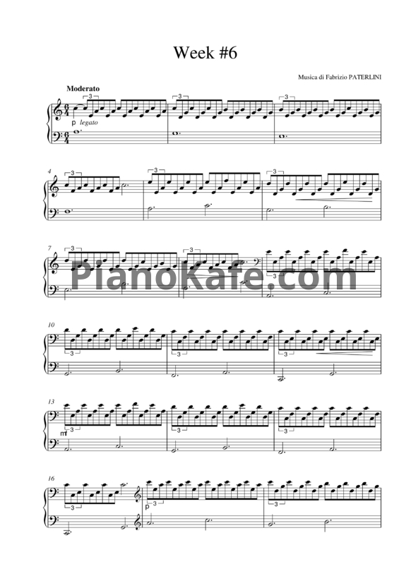Ноты Fabrizio Paterlini - Week #6 - PianoKafe.com