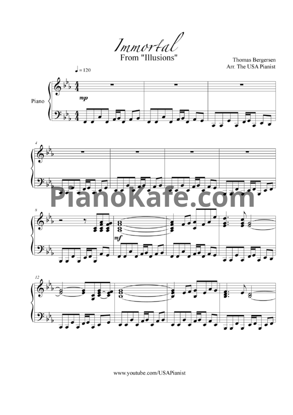 Ноты Thomas Bergersen - Immortal - PianoKafe.com