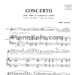 Ноты Andre Jolivet - Концерт для флейты и струнного оркестра (Клавир) - предпросмотр