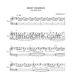 Ноты One Direction - Night changes - предпросмотр