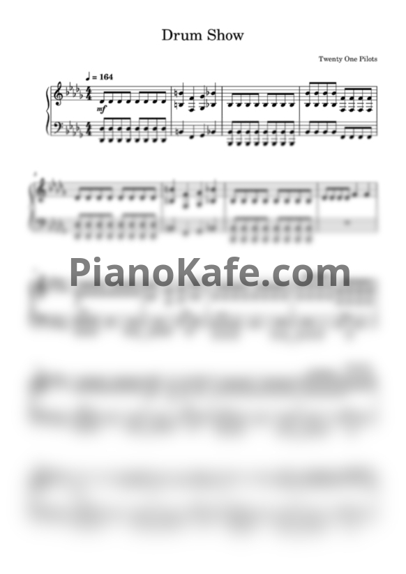 Ноты Twenty one pilots - Drum show - PianoKafe.com