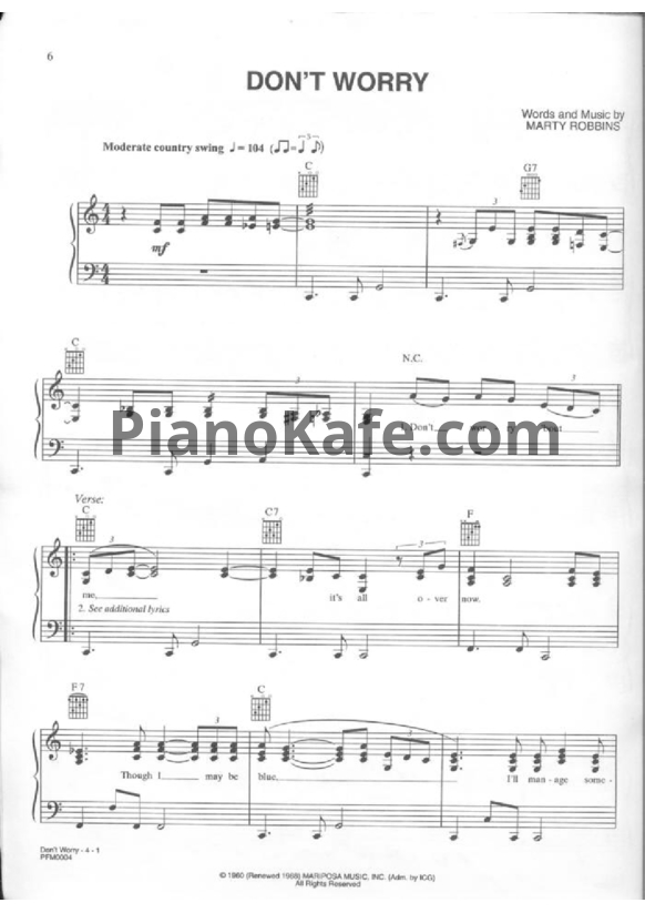 Ноты LeAnn Rimes - Don't worry - PianoKafe.com