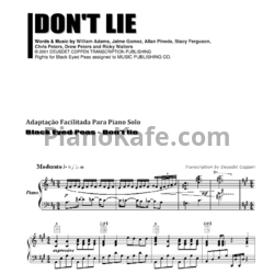 Ноты The Black Eyed Peas - Don't lie - предпросмотр