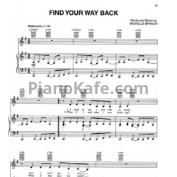 Ноты Michelle Branch - Find your way back - предпросмотр