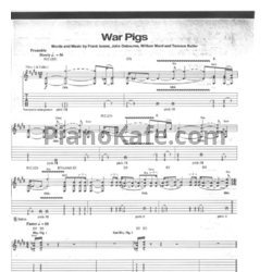 Ноты Black Sabbath - War pigs (Guitar tabs & Voice) - предпросмотр