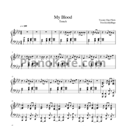 Ноты Twenty one pilots - My blood - предпросмотр