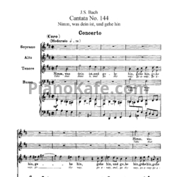 Ноты И. Бах - Кантата №144 "Nimm, was dein ist, und gehe him" (BWV 144) - предпросмотр