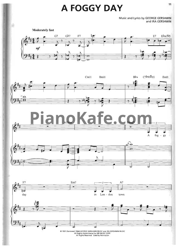 Ноты Michael Buble - A foggy day - PianoKafe.com