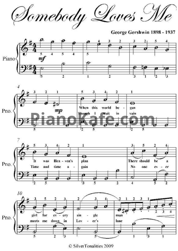 Ноты George Gershwin - Somebody stole my gal - PianoKafe.com