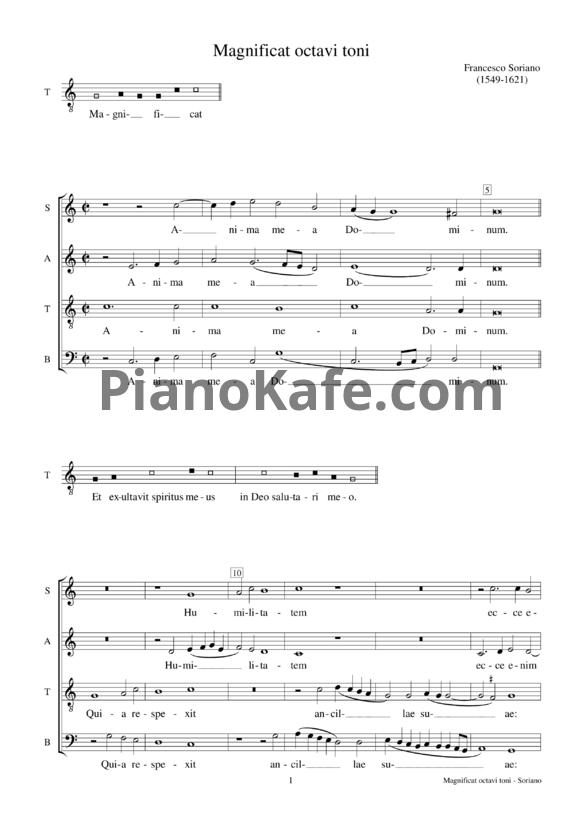 Ноты Ф. Сориано - Magnificat octavi toni - PianoKafe.com